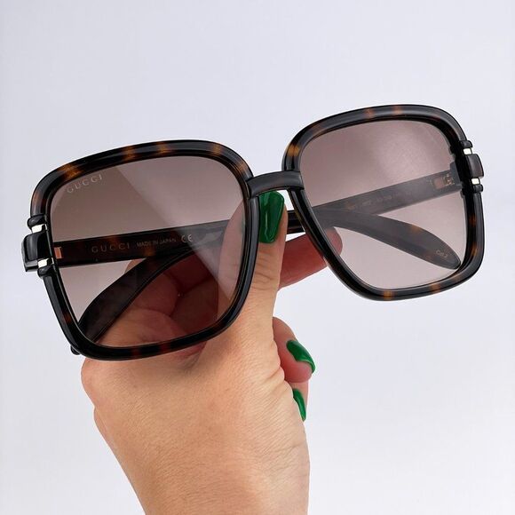 Gucci GG1066S 002 Sunglasses Havana Brown Gradient Butterfly Women main image 4